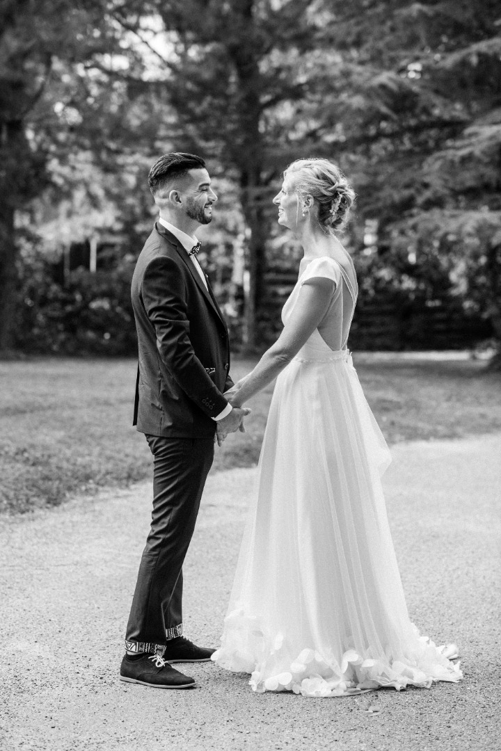 Photo couple en noir et blanc