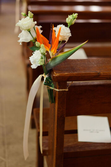 bouquet banc église
