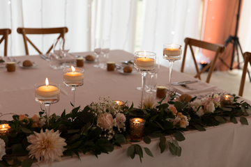 bougie sur tables mariage