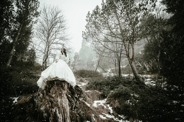 Mariée sous la neige