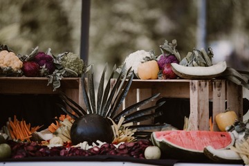 bar à légumes au mariage