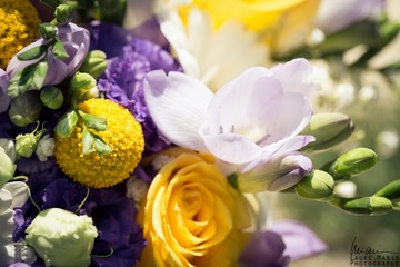Bouquet jaune et violet
