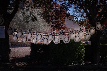 Chapeaux et lunettes colorées mariage