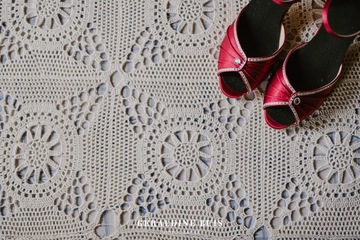 Chaussures rouges mariée