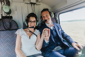 Mariage atypique avec arrivée des mariés en hélicoptère