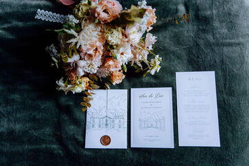 Flatlay et bouquet