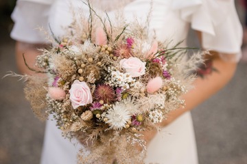 Mariage civil - bouquet fleurs séchées