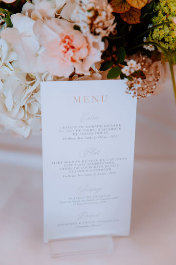 Menu mariage