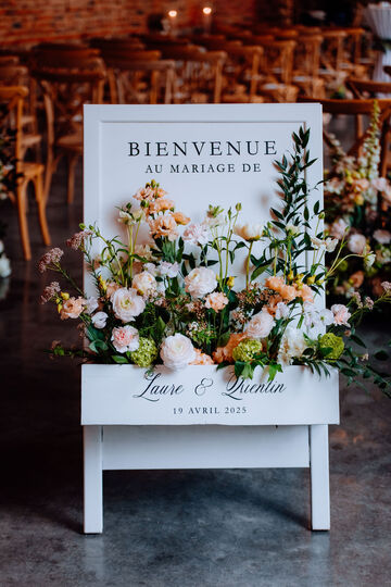 Panneau Welcome fleuri