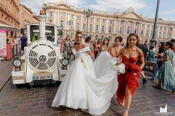 Trajet des invités en petit train toulousain