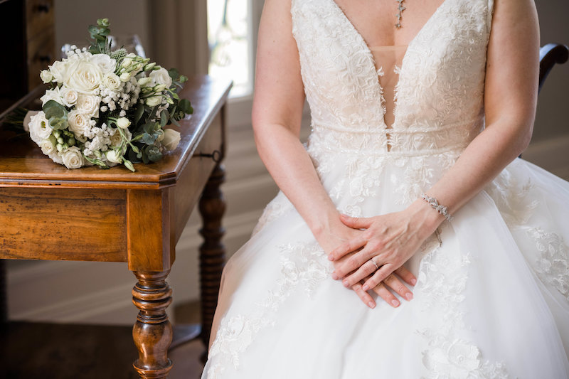 détails robe de mariage