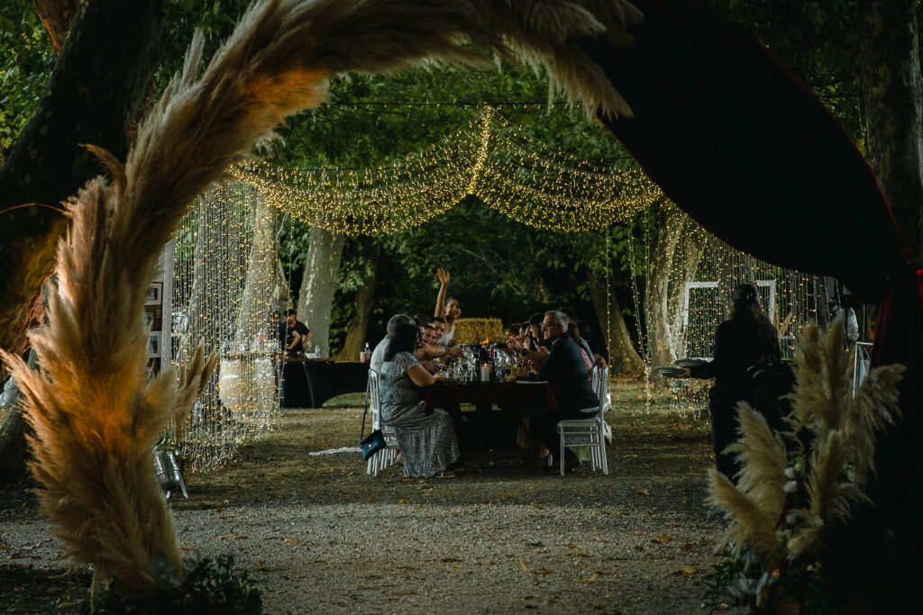 Arche et guirlandes dans les arbres