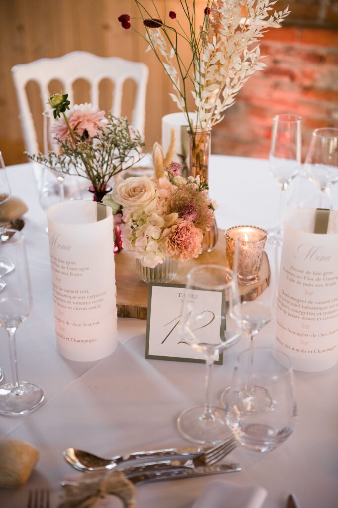 Déco champêtre sur rondin bois