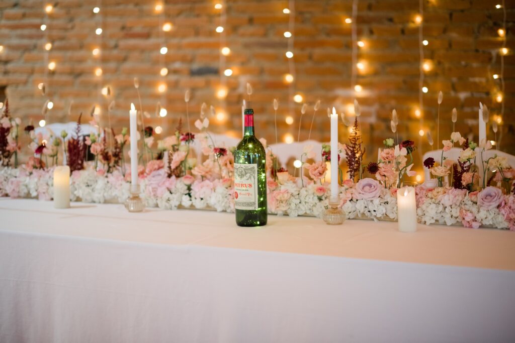 Déco table bouteille de vin