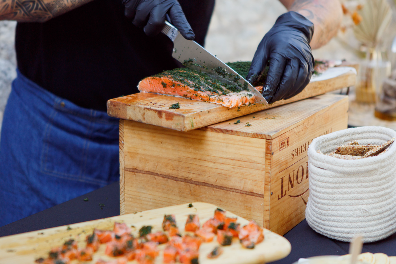 Découpe saumon Gravelax