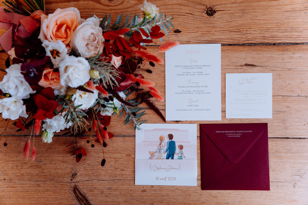 Faire-part et bouquet