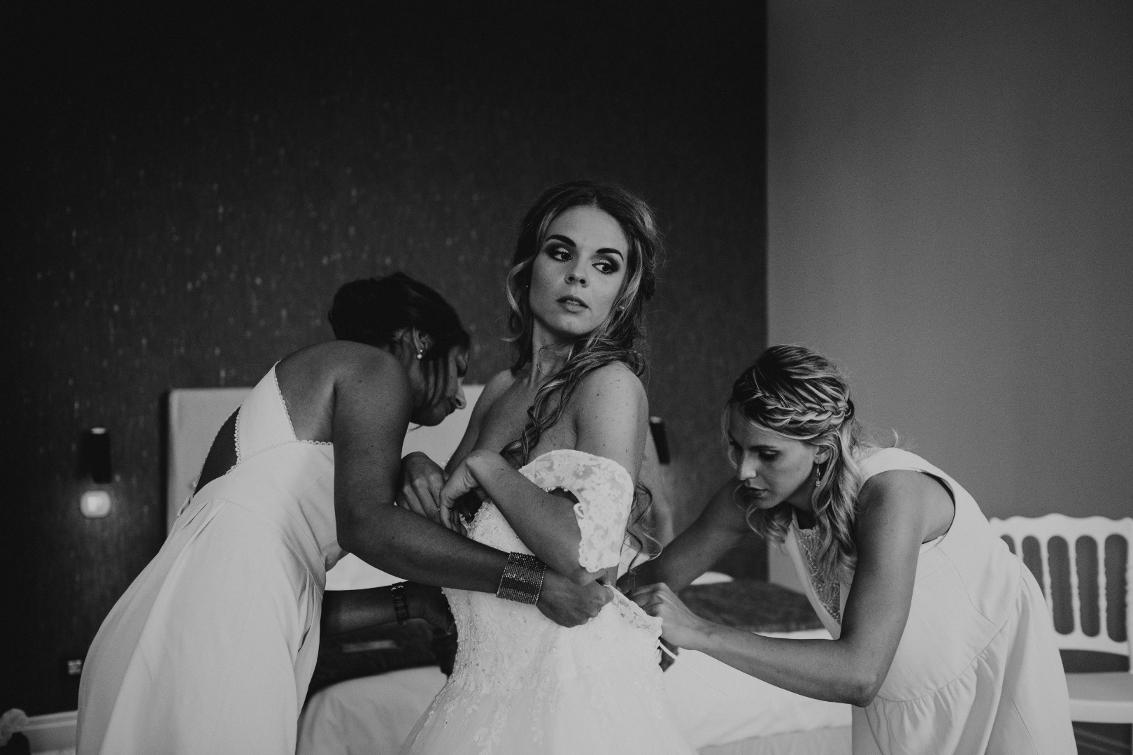 habillage mariée chambre château