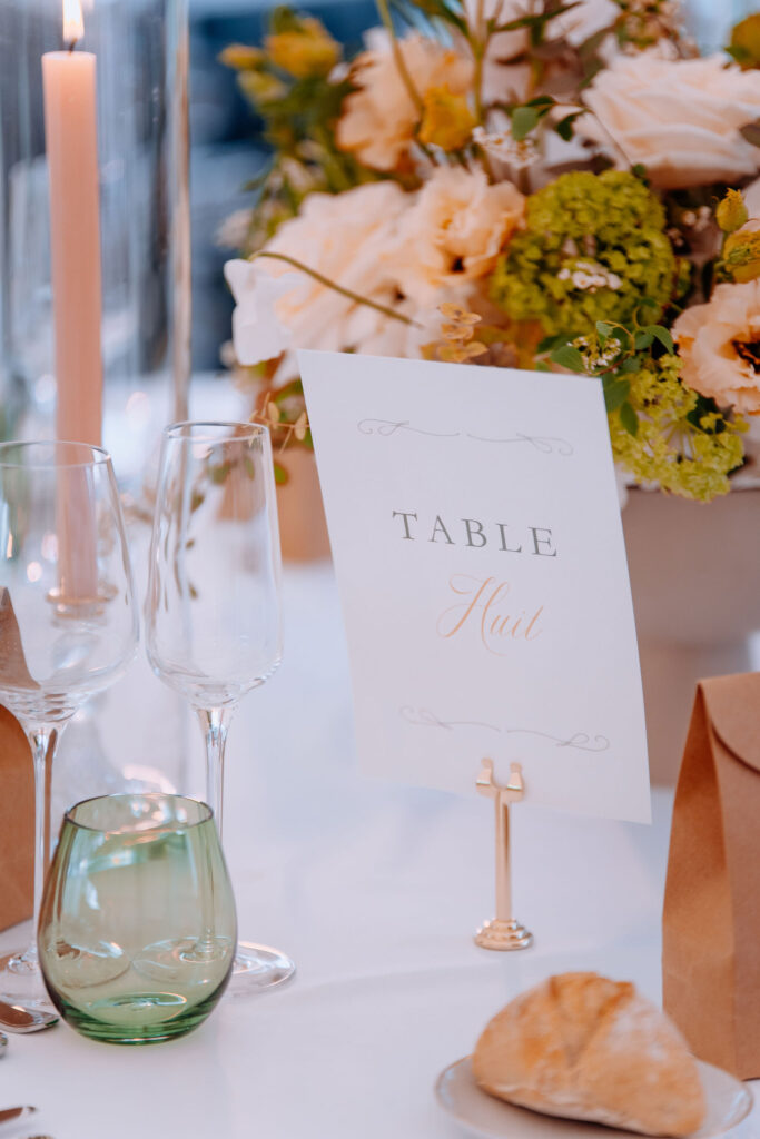 Numéro des tables