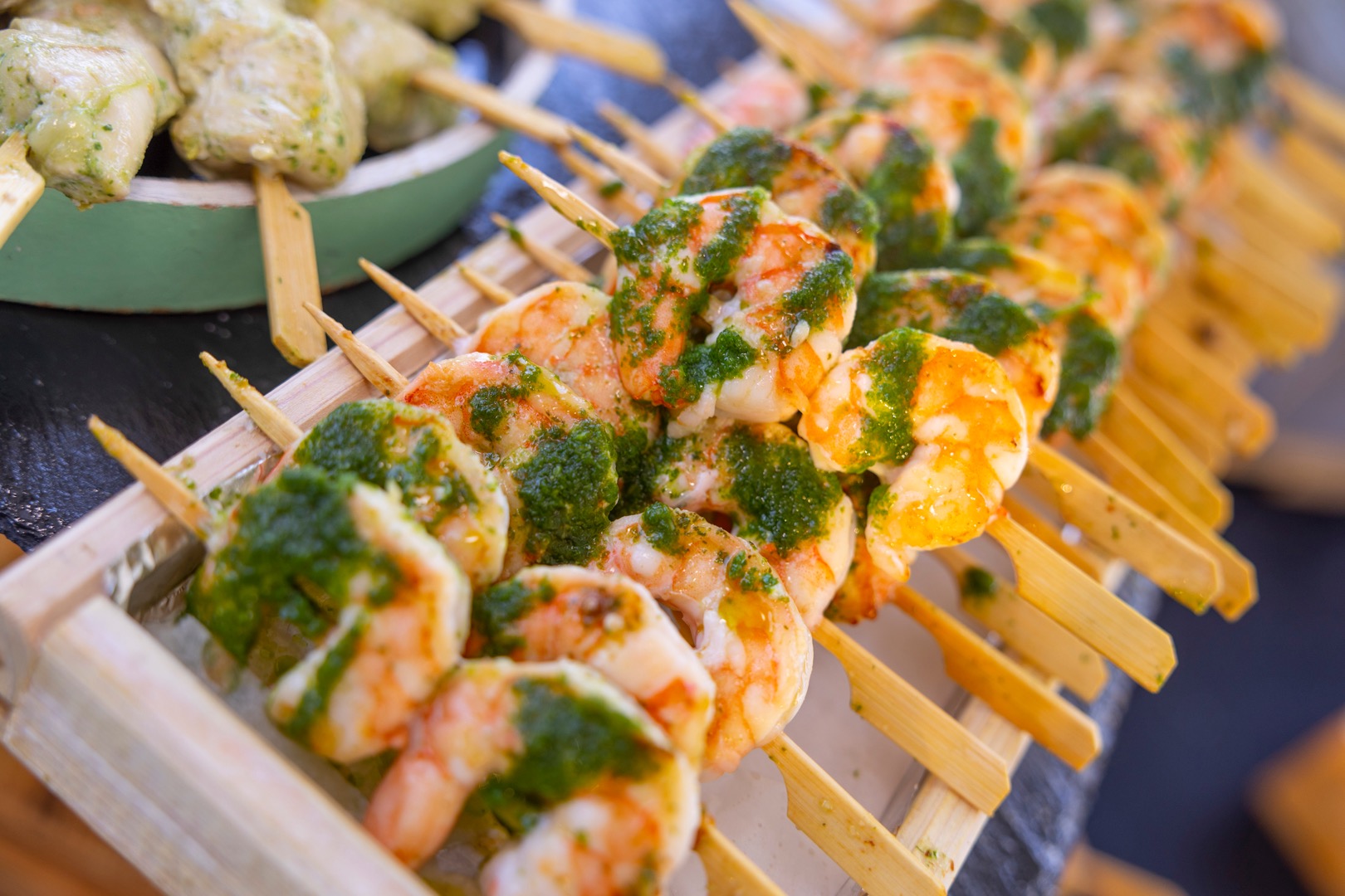 plancha de crevettes au vin d&rsquo;honneur